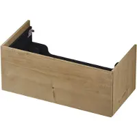 Ink Onderkast 90x45cm - Push To Open - 1 Lade - Fineer Ash Grey - Badkamermeubels, Wastafelonderkasten - 8718835104542