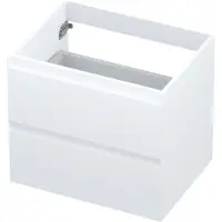 Ink Onderkast 60x45cm - Greeploos - 2 Lades - Mat Wit - Badkamermeubels, Wastafelonderkasten - 8718835009496