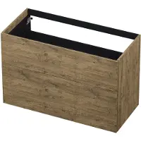Ink Onderkast 100x45cm - Push To Open - 2 Lades - Naturel Eiken - Badkamermeubels, Wastafelonderkasten - 8718835049898