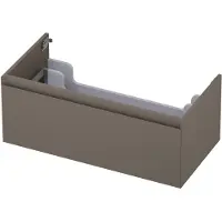 Ink Onderkast 90x45cm - Greeploos - 1 Lade - Mat Taupe - Badkamermeubels, Wastafelonderkasten - 8718835021887