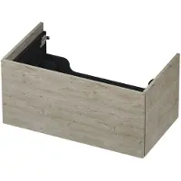 Ink Onderkast 80x45cm - Push To Open - 1 Lade - Greige Eiken - Badkamermeubels, Wastafelonderkasten - 8718835074173