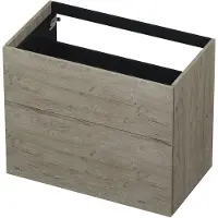 Ink Onderkast 80x45cm - Push To Open - 2 Lades - Greige Eiken - Badkamermeubels, Wastafelonderkasten - 8718835049638