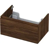 Ink Onderkast 70x45cm - Greeploos - 1 Lade - Koper Eiken - Badkamermeubels, Wastafelonderkasten - 8718835050405
