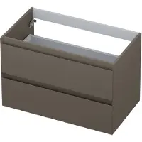 Ink Onderkast 80x45cm - Greeploos - 2 Lades - Mat Taupe - Badkamermeubels, Wastafelonderkasten - 8718835027421