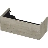 Ink Onderkast 100x45cm - Push To Open - 1 Lade - Greige Eiken - Badkamermeubels, Wastafelonderkasten - 8718835074517