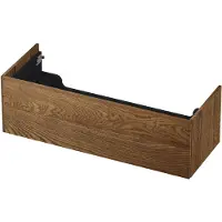 Ink Onderkast 120x45cm - Push To Open - 1 Lade - Massief Eiken Chocolate - Badkamermeubels, Wastafelonderkasten - 8718835093884