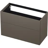 Ink Onderkast 100x45cm - Push To Open - 2 Lades - Mat Taupe - Badkamermeubels, Wastafelonderkasten - 8718835049980