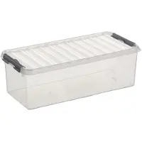 Sunware Opbergdoos Q-line - deksel - sluitclips - L 485 x B 190 x H 147 mm - 9,5 l
