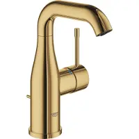 GROHE essence 1-gats wastafelkraan m-size met waste en hoge draaibare uitloop 19,3 cm, cool sunrise