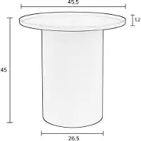 White Label Bijzettafel Sverre Round Ivory