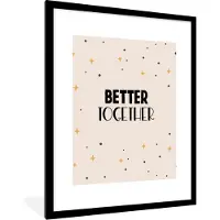 PosterMonkey Fotolijst incl. Poster - Quotes - Better together - Samen - Spreuken - Relatie - 60x80 cm - Posterlijst