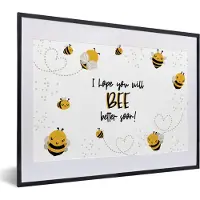 PosterMonkey Fotolijst incl. Poster - Get well soon - Quote - Dieren - Bee - 40x30 cm - Posterlijst