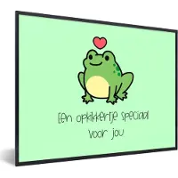 PosterMonkey Fotolijst incl. Poster - Beterschap - Spreuken - Dieren - Opkikker - 80x60 cm - Posterlijst