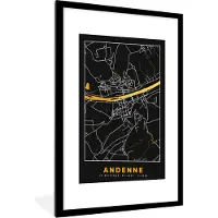 PosterMonkey Fotolijst incl. Poster - Kaart - Gold - Ardenne - Plattegrond - Stadskaart - 60x90 cm - Posterlijst