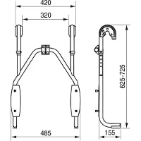 Handicare Linido hangend frame voor douchezitting verstelbaar wit LI2216002402
