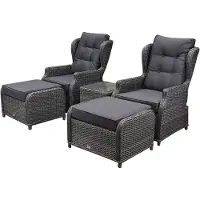 AVH-Collectie Toscane XL lounge balkonset verstelbaar 5-delig antraciet