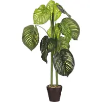 Mica Decorations Caladium Kunstplant in Bloempot - H100 x Ø50 cm - Groen