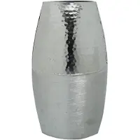 Ptmd collection | Bloempot Derrek aluminium zilverkleurig 20x12.5x37 cm bloempotten | NADUVI