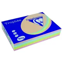 Clairefontaine Trophée Pastel A4, 160 g, 5x50 vel, geassorteerde kleuren