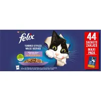 Felix "Zo goed als het eruit ziet" zakjes 44 x 85 g - Kip, Zalm, Zabeljauw, Eend