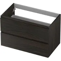 Ink Onderkast 80x40cm - Greeploos - 2 Lades - Intens Eiken - Badkamermeubels, Wastafelonderkasten - 8718835078478