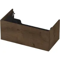 Ink Onderkast 90x45cm - Push To Open - 1 Lade - Fineer Chocolate - Badkamermeubels, Wastafelonderkasten - 8718835104559