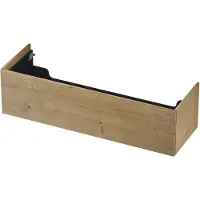 Ink Onderkast 140x45cm - Push To Open - 1 Lade - Fineer Ash Grey - Badkamermeubels, Wastafelonderkasten - 8718835104665
