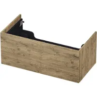 Ink Onderkast 90x45cm - Push To Open - 1 Lade - Naturel Eiken - Badkamermeubels, Wastafelonderkasten - 8718835074319