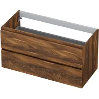 Ink Onderkast 100x45cm - Greeploos - 2 Lades - Noten - Badkamermeubels, Wastafelonderkasten - 8718835043414