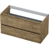 Ink Onderkast 100x45cm - Greeploos - 2 Lades - Naturel Eiken - Badkamermeubels, Wastafelonderkasten - 8718835043407