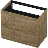 Ink Onderkast 80x45cm - Push To Open - 2 Lades - Naturel Eiken - Badkamermeubels, Wastafelonderkasten - 8718835049614