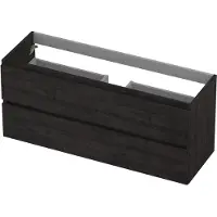Ink Onderkast 120x40cm - Greeploos - 2 Lades - Houtskool Eiken - Badkamermeubels, Wastafelonderkasten - 8718835043629
