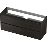 Ink Onderkast 120x40cm - Greeploos - 2 Lades - Intens Eiken - Badkamermeubels, Wastafelonderkasten - 8718835078539