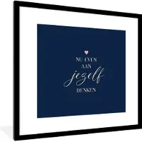 PosterMonkey Fotolijst incl. Poster - Sterkte - Quotes - Hartjes - Denken - 40x40 cm - Posterlijst