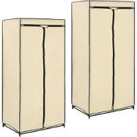 vidaXL Kledingkasten 2 st 75x50x160 cm crème