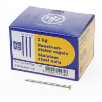 Klusgereedschapshop RVS nagels plat geruite kop 3.4 x 70mm 1kg