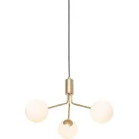 QAZQA Moderne hanglamp goud met opaal glas 3-lichts - Coby