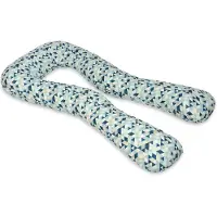 Viking Choice Zwangerschapskussen - 300 cm - 100% katoen - blauwe tinten driehoekjes