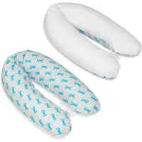 Viking Choice Voedingskussen - met koordjes - 145 cm - blauwe strikjes