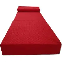 Viking Choice Luxe logeermatras met hoofdkussen- rood - camping matras - zitbank - opvouwbaar - 200x70x15 cm