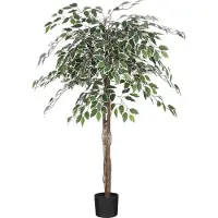 Mica Decorations Ficus Kunstplant in Bloempot - H150 x Ø50 cm - Groen bont