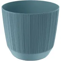 Prosperplast Plantenpot - stripe - ijsblauw - kunststof - D17xH15 cm - voor binnen/buiten