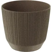 Prosperplast Plantenpot Eco - stripe - bruin - kunststof - D17xH15 cm - voor binnen/buiten