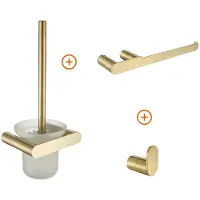 Guido Gusto Toilet accessoires set mat goud ovaal