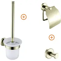 Guido Gusto Toilet accessoires set mat goud rond
