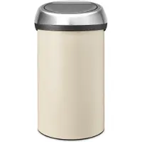 Brabantia Touch Bin Prullenbak - 60 liter - Soft Beige / Matt Steel deksel
