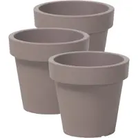 Prosperplast Basic plantenpot/bloempot kunststof dia 16 cm/hoogte 14.5 cm taupe voor binnen/buiten