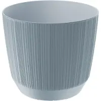 Prosperplast Plantenpot - stripe - steengrijs - kunststof - D17xH15 cm - voor binnen/buiten