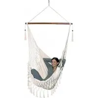 Viking Choice Braziliaanse hangmat schommelstoel - tot 120 kg - wit