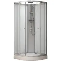 Maxaro Modera Douchecabine 90x90 cm - Wit Glas Schuifdeur Kwartrond | Douchecabine Kopen | Douchecabine Kwartrond